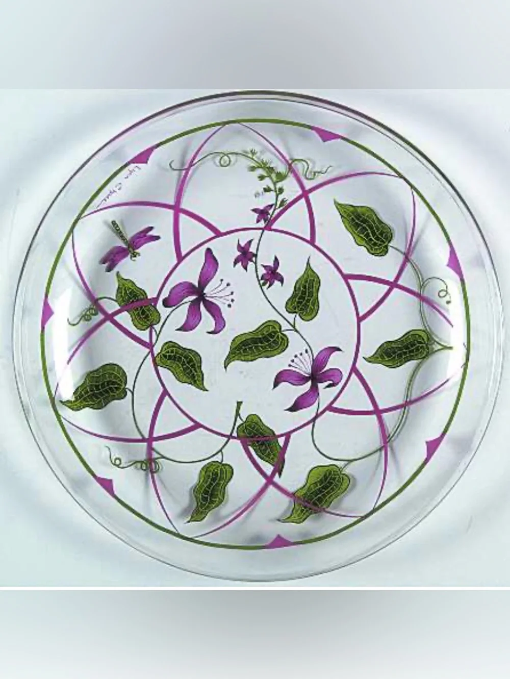 4 RARE Paradise Pink By Lynn Chase Glass Dessert Plates